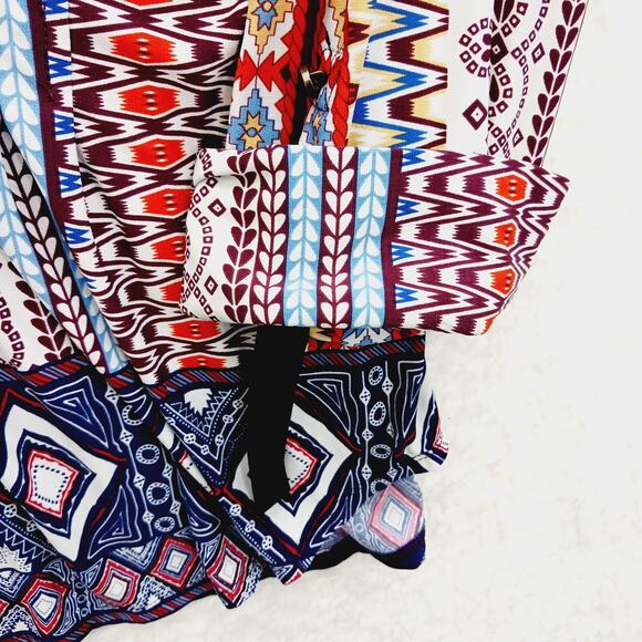 Blouse Tunic Aztec Boho Global Nomad Tribal Revival Festival Tab Sleeve Size 3X - Picture 6 of 12